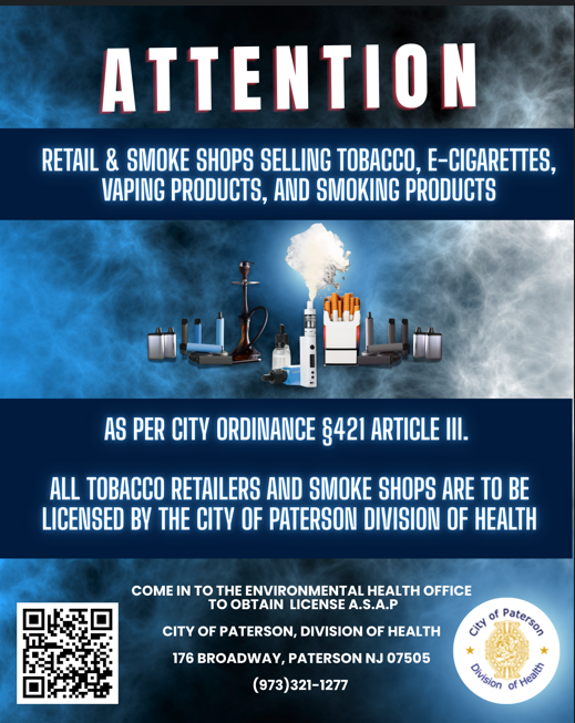 NEW FOR 2026: All Tobacco Retailers & Smoke Shops MUST be licensed